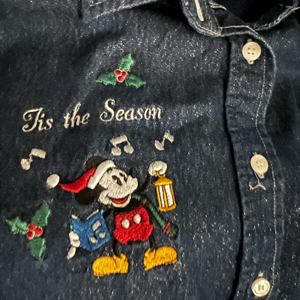 Disney Denim Micky and Minnie Holiday shirt